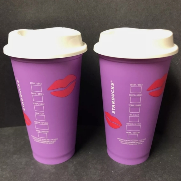 2x Starbucks Color Changing Cups Valentine NEW